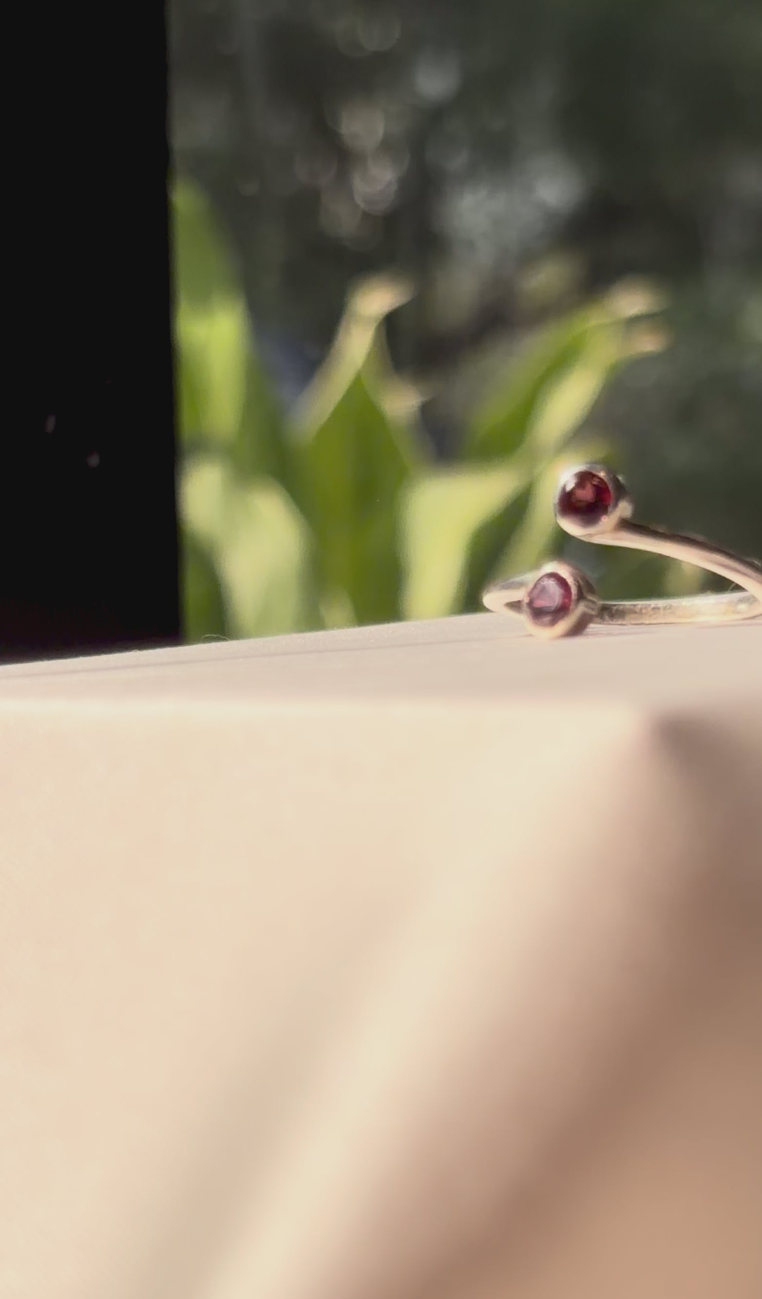 Garnet Duo Stone Ring Gemstone 925 Sterling Silver Jewellery – House of Tarasya
