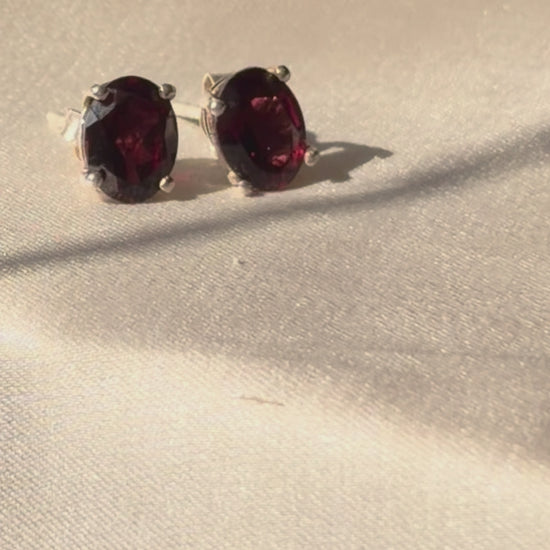 Garnet Drop Earrings 925 Sterling Silver – House of Tarasya
