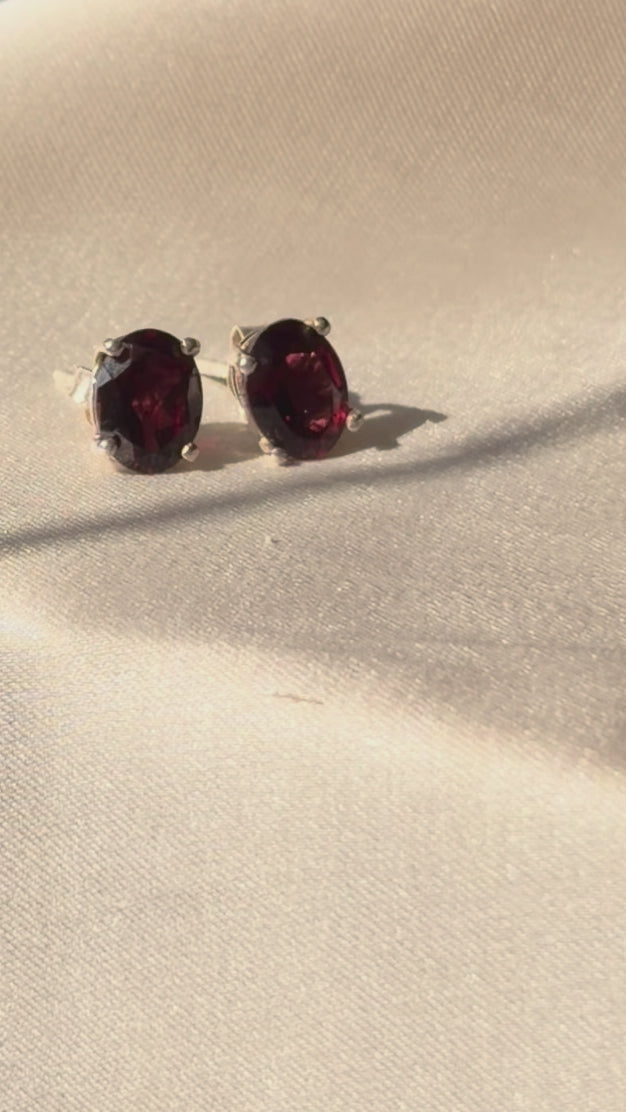 Garnet Drop Earrings 925 Sterling Silver – House of Tarasya
