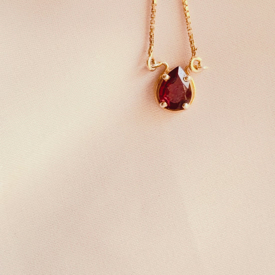 Garnet Rooted Flame Necklace Gold Plated Fine Jewellery – House of Tarasya
