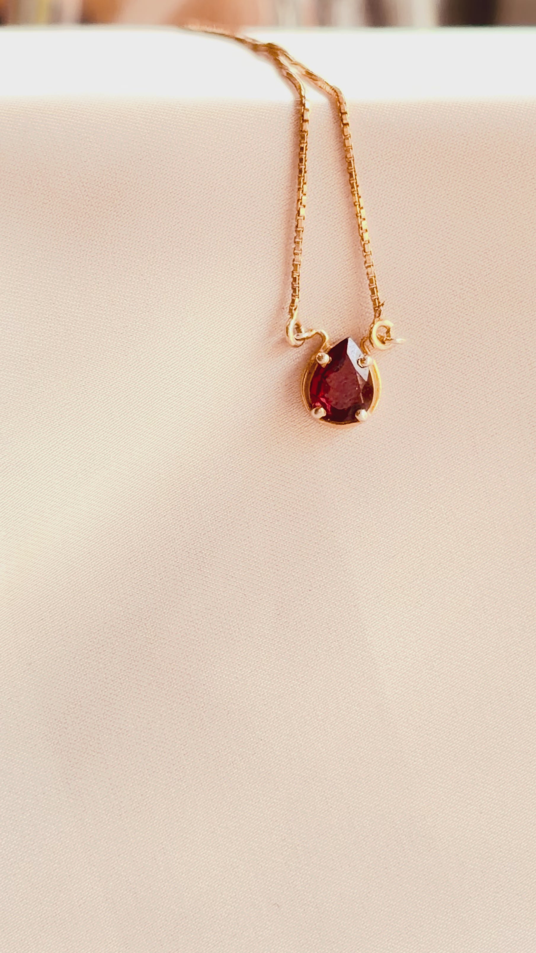 Garnet Rooted Flame Necklace Gold Plated Fine Jewellery – House of Tarasya
