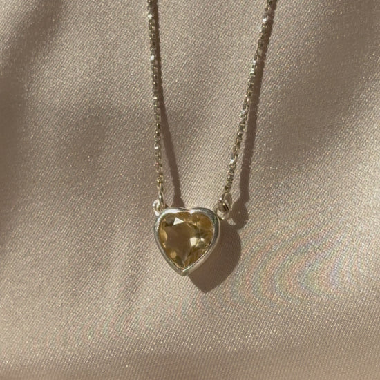 Citrine Heart Necklace Gold Plated Sterling Silver – House of Tarasya
