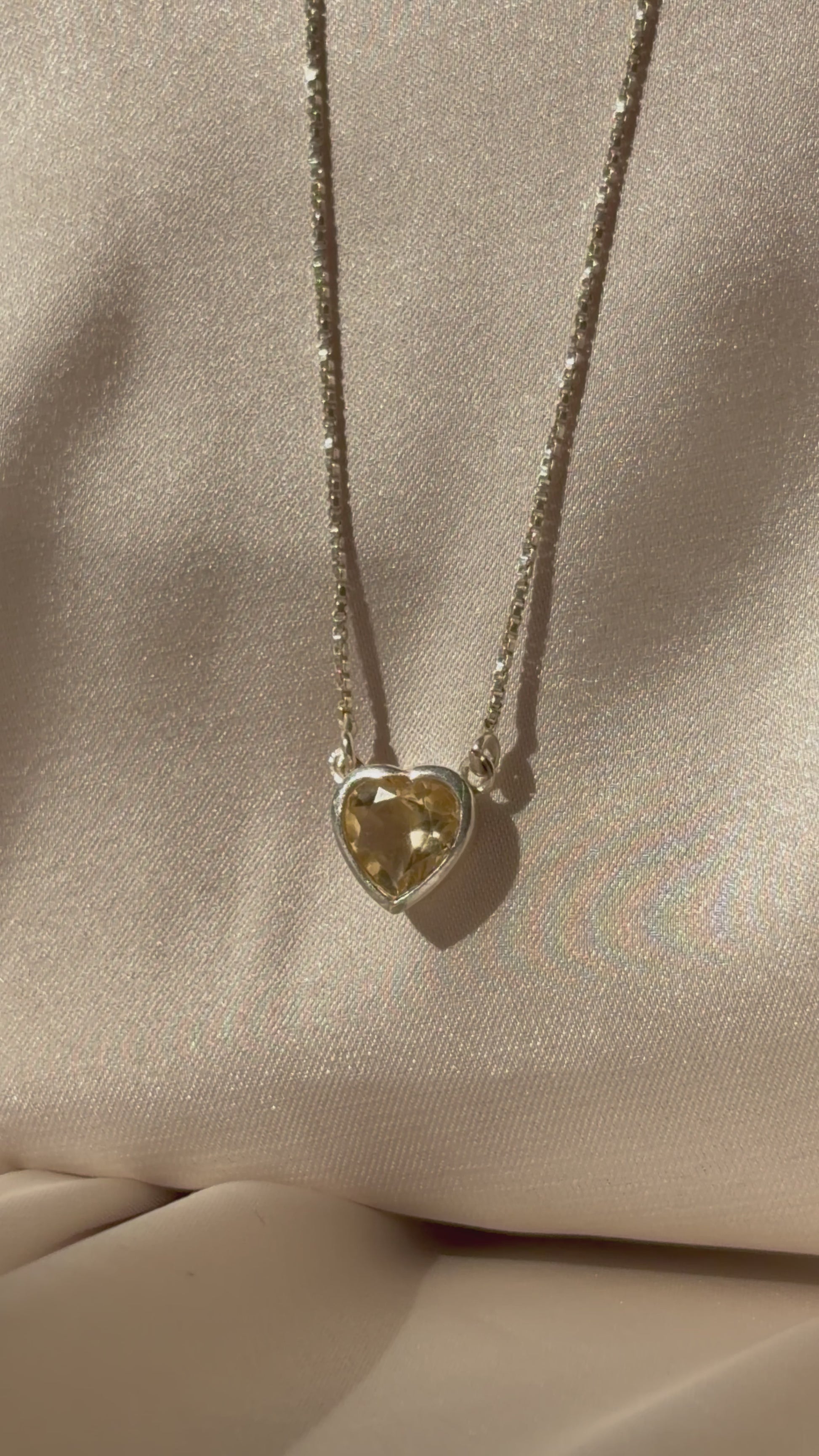 Citrine Heart Necklace Gold Plated Sterling Silver – House of Tarasya
