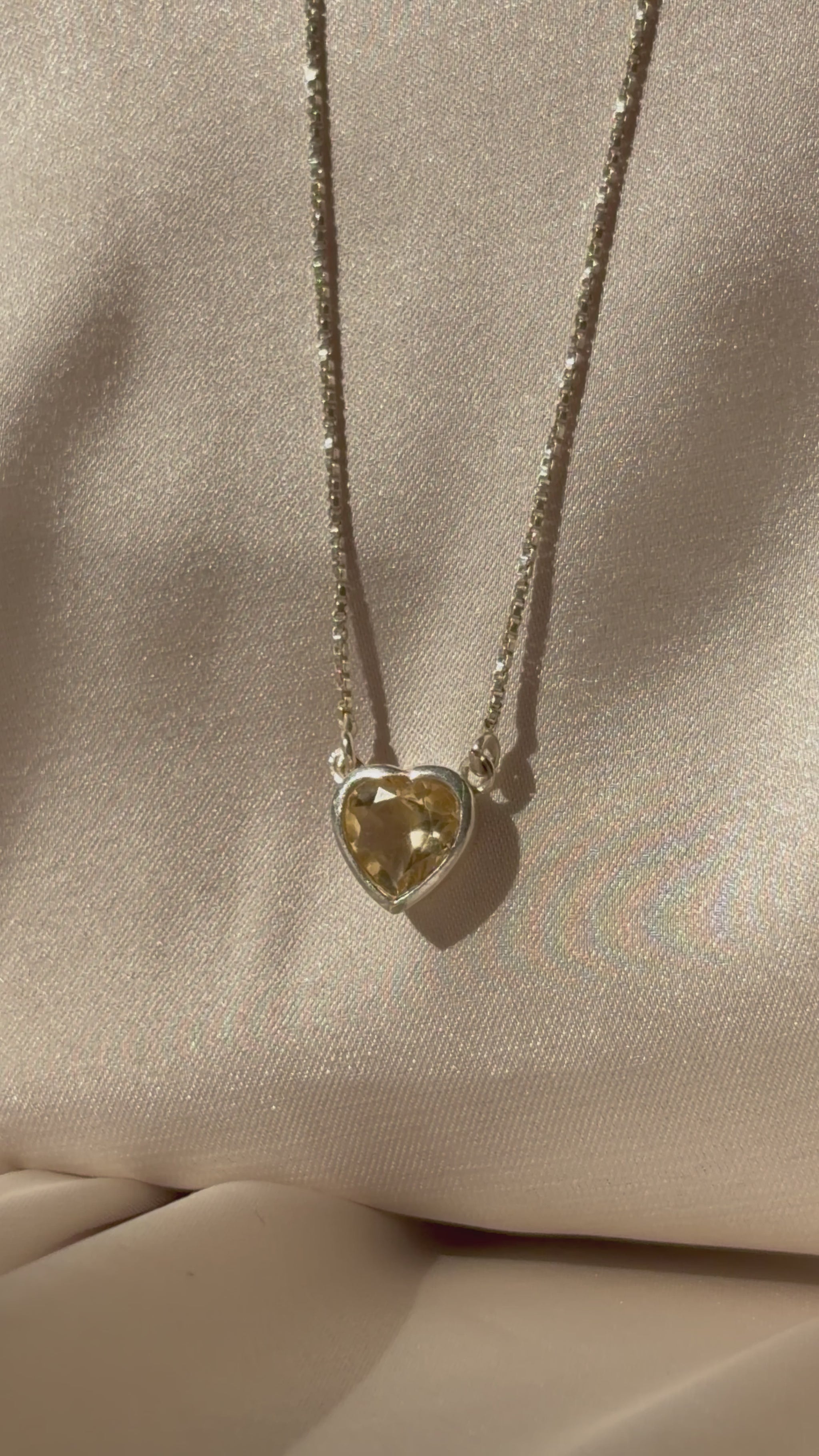 Citrine Heart Necklace Gold Plated Sterling Silver – House of Tarasya
