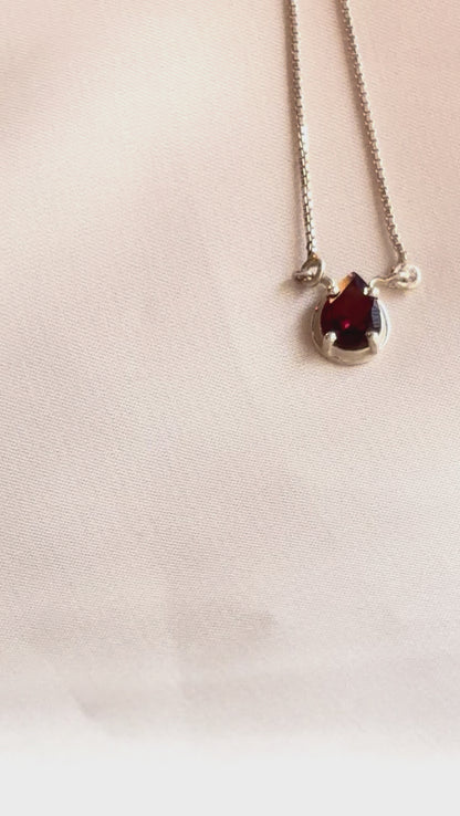 Garnet Pear Pendant 925 Sterling Silver Necklace – House of Tarasya
