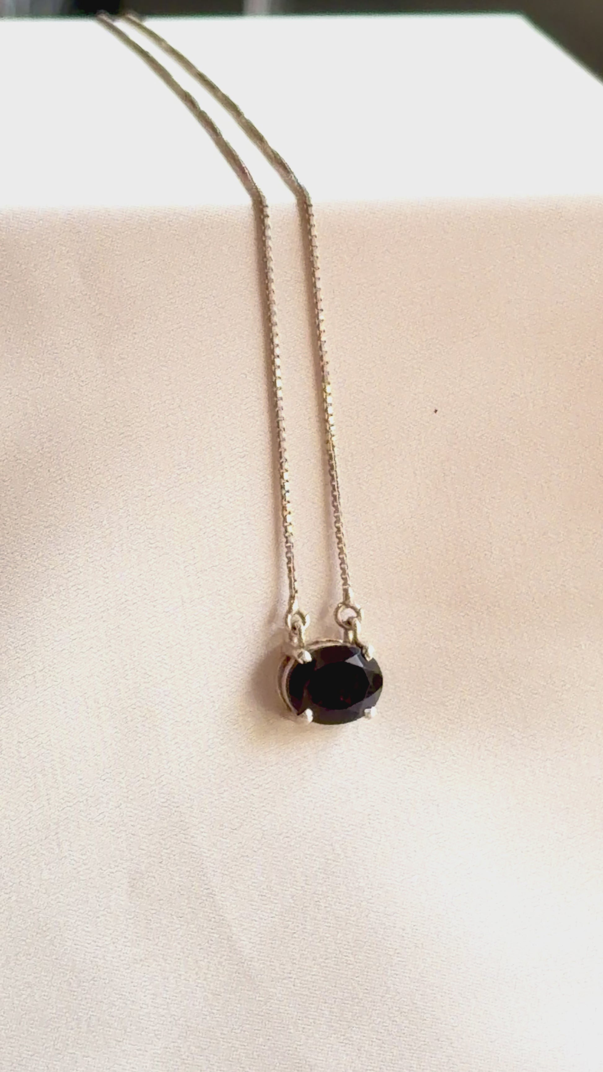Garnet Oval Necklace 925 Sterling Silver – House of Tarasya
