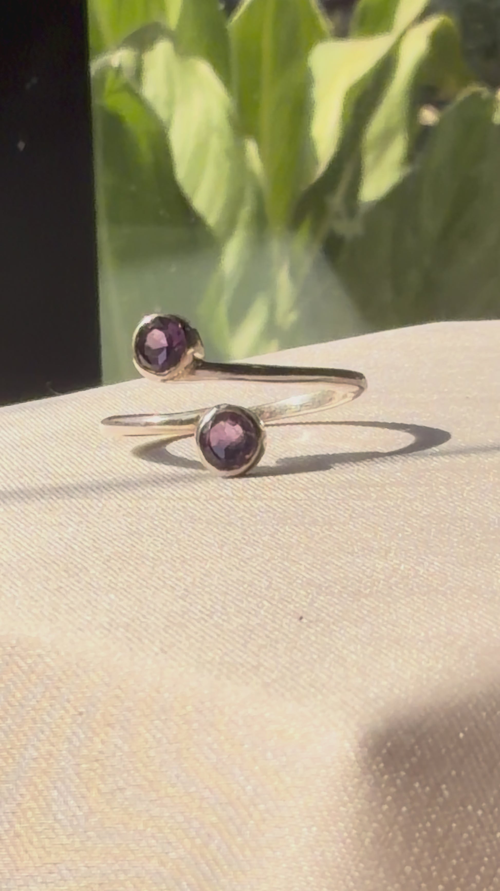 Amethyst Duo Ring Sterling Silver Gold Plated – House of Tarasya
