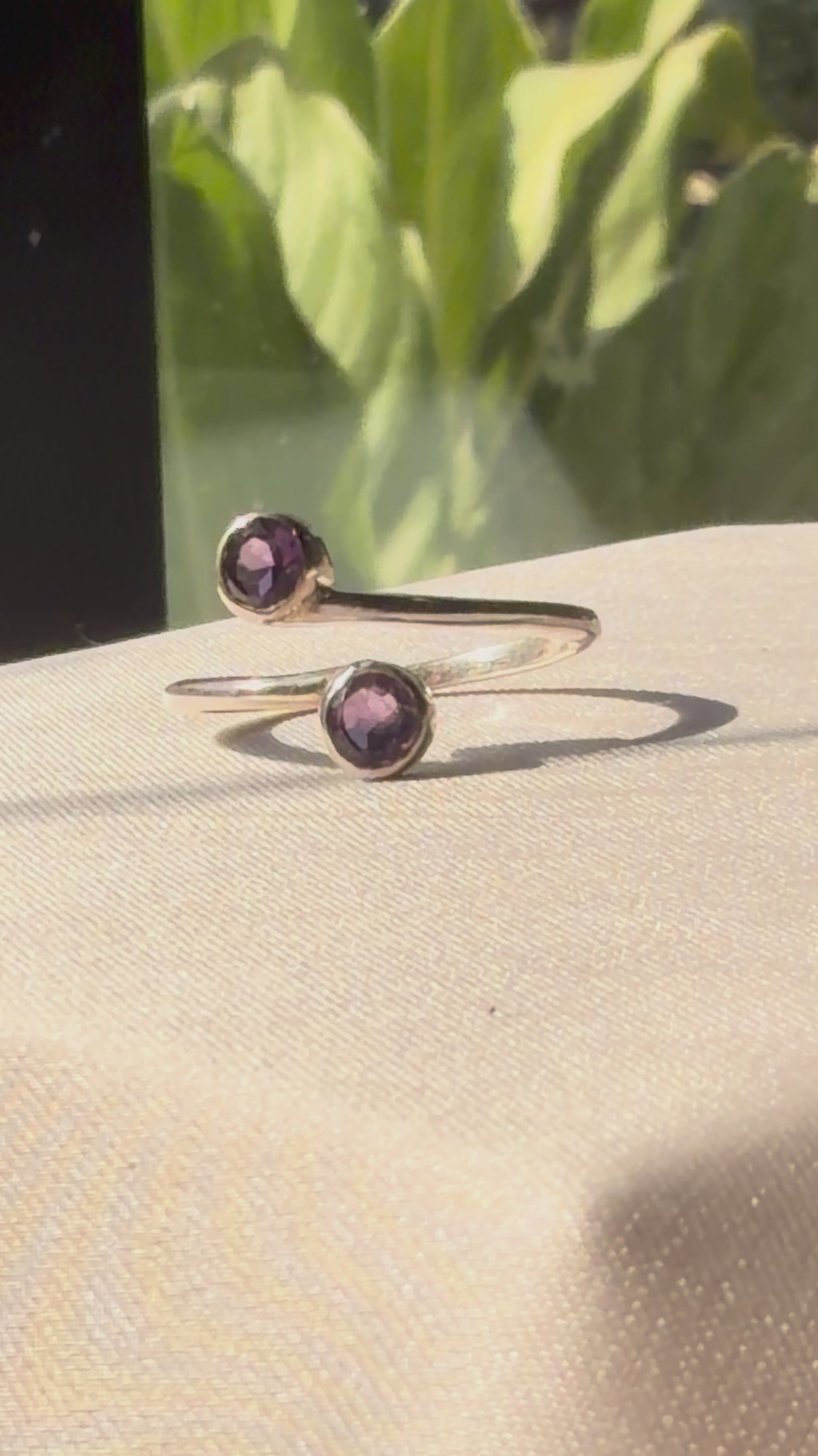 Amethyst Duo Ring Sterling Silver Gold Plated – House of Tarasya
