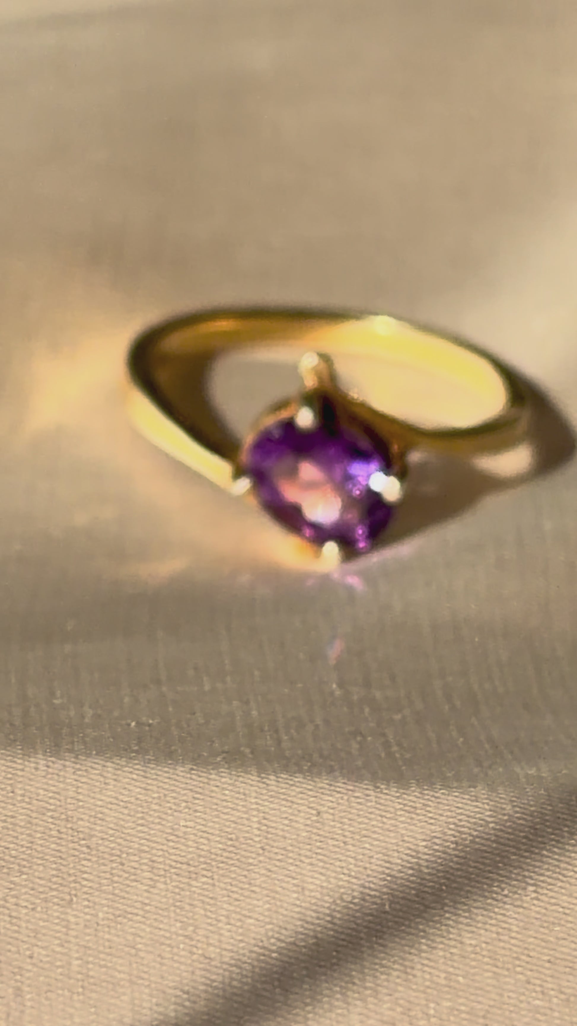 Amethyst Solitaire Ring Sterling Silver Gold Plated – House of Tarasya
